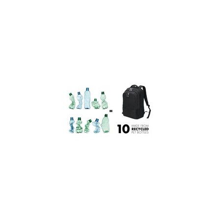 DICOTA Eco Backpack 173 - Sustainable PET Material, Stylish Black Design for Ultimate Comfort and Durability
